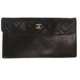 Chanel Quilted Long Clutch Wallet-Wallets & Clutches-Chanel-Black-JustGorgeousStudio.com
