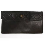 Chanel Quilted Long Clutch Wallet-Wallets & Clutches-Chanel-Black-JustGorgeousStudio.com