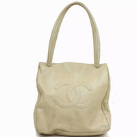 Chanel Timeless CC Logo Tote Bag-Bags-Chanel-Beige-JustGorgeousStudio.com