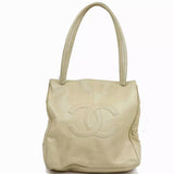 Chanel Timeless CC Logo Tote Bag-Bags-Chanel-Beige-JustGorgeousStudio.com