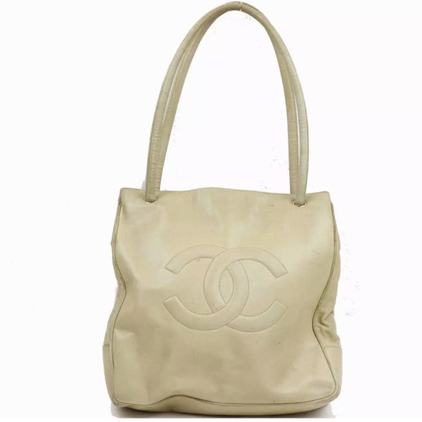Chanel Timeless CC Logo Tote Bag-Bags-Chanel-Beige-JustGorgeousStudio.com