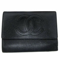 AmaflightschoolShops Revival  Black Chanel CC Trifold Wallet
