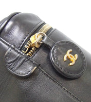 Chanel Vintage CC Logo Quilted Vanity Bag-Bags-Chanel-Black-JustGorgeousStudio.com