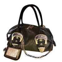 Charm & Luck Satchel Bag + Wallet-Bags-Charm & Luck-Black/Silver-JustGorgeousStudio.com