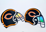 Chicago Bears Neon Lighted Helmet Set-Sports Memorabilia-Just Gorgeous Studio-Navy/Blue/Orange/White-JustGorgeousStudio.com