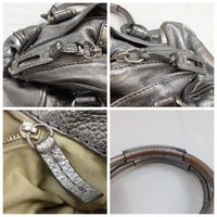 Chloé Paddington Limited Edition Silver/Pewter Color With Large Lock-Bags-Chloe-Silver-JustGorgeousStudio.com