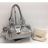 Chloé Paddington Limited Edition Silver/Pewter Color With Large Lock-Bags-Chloe-Silver-JustGorgeousStudio.com