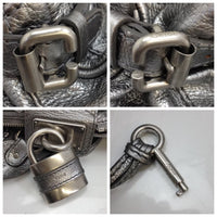 Chloé Paddington Limited Edition Silver/Pewter Color With Large Lock-Bags-Chloe-Silver-JustGorgeousStudio.com