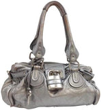Chloé Paddington Limited Edition Silver/Pewter Color With Large Lock-Bags-Chloe-Silver-JustGorgeousStudio.com