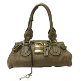 Chloé Paddington With Large Lock-Bags-Chloe-Beige/Tan/Taupe/Gold-JustGorgeousStudio.com