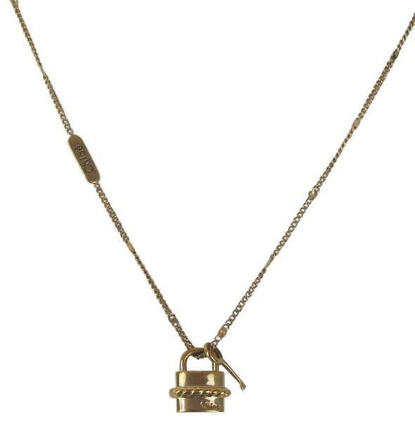 Chloe Padlock Charm Chain Necklace-Jewelry, Watches, & Sunglasses-Chloe-JustGorgeousStudio.com