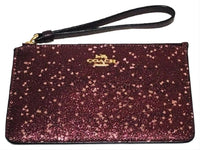 Coach Heart Glitter Corner Zip Wristlet-Wallets & Clutches-Coach-Red/Gold-JustGorgeousStudio.com