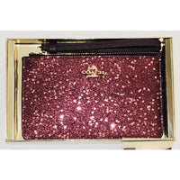 Coach Heart Glitter Corner Zip Wristlet-Wallets & Clutches-Coach-Red/Gold-JustGorgeousStudio.com