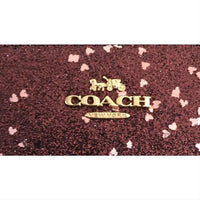 Coach Heart Glitter Corner Zip Wristlet-Wallets & Clutches-Coach-Red/Gold-JustGorgeousStudio.com