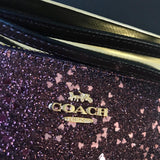 Coach Heart Glitter Corner Zip Wristlet-Wallets & Clutches-Coach-Red/Gold-JustGorgeousStudio.com