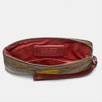 Coach Ms. Pac Man Wristlet-Wallets & Clutches-Coach-Yellow/Tan/Brown/Red-JustGorgeousStudio.com