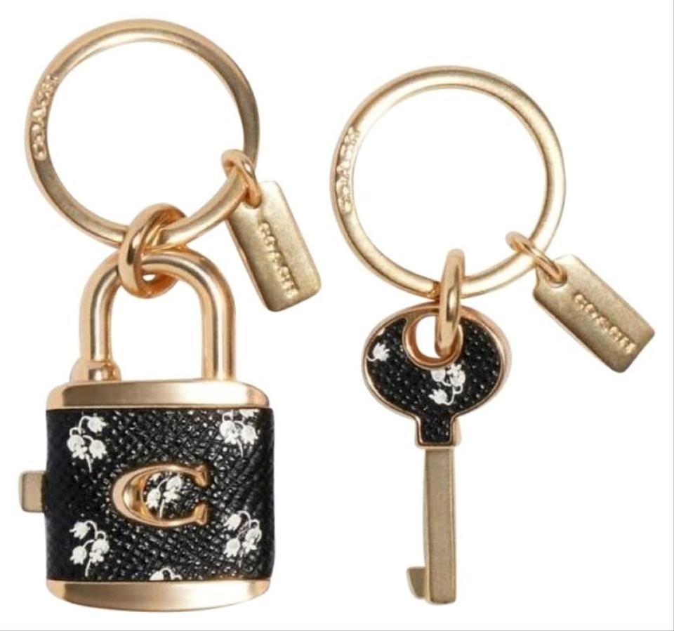 COACH Leather Leopard Print Mirror Heart Keychain Bag Charm NWT on eBid  United States