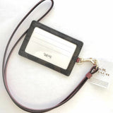 Coach Red ID Card Holder Wallet with Lanyard Strap-Wallets & Clutches-Coach-Red/Brown/Tan/Gold-JustGorgeousStudio.com