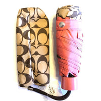 Coach Signature CC Tossed Peonies Mini Umbrella-Lock & Key, Key Holders, Luggage Tags-Coach-Tossed Peonies+CC-JustGorgeousStudio.com