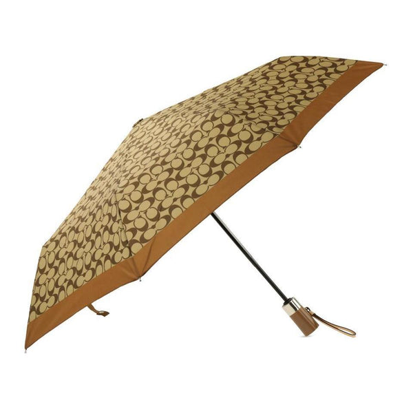 Coach Signature CC Umbrella-Lock & Key, Key Holders, Luggage Tags-Coach-Tan/Brown/Beige/Silver-JustGorgeousStudio.com