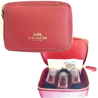 Coach Travel Pill Jewelry Box-Wallets & Clutches-Coach-Red/Gold-JustGorgeousStudio.com