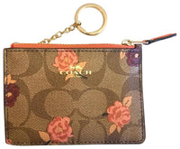 Coach Zippy Pouch Wallet Keychain-Wallets & Clutches-Coach-Pink/Tan/Brown/Red-JustGorgeousStudio.com
