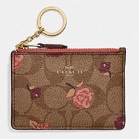 Coach Zippy Pouch Wallet Keychain-Wallets & Clutches-Coach-Pink/Tan/Brown/Red-JustGorgeousStudio.com