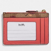 Coach Zippy Pouch Wallet Keychain-Wallets & Clutches-Coach-Pink/Tan/Brown/Red-JustGorgeousStudio.com