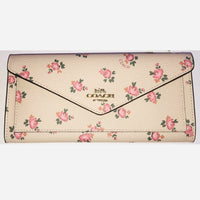 Coach Zippy Snap Envelope Long Wallet Pouch-Wallets & Clutches-Coach-Pink/Gold-JustGorgeousStudio.com