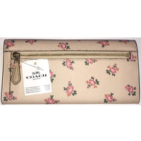 Coach Zippy Snap Envelope Long Wallet Pouch-Wallets & Clutches-Coach-Pink/Gold-JustGorgeousStudio.com