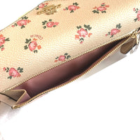 Coach Zippy Snap Envelope Long Wallet Pouch-Wallets & Clutches-Coach-Pink/Gold-JustGorgeousStudio.com