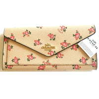 Coach Zippy Snap Envelope Long Wallet Pouch-Wallets & Clutches-Coach-Pink/Gold-JustGorgeousStudio.com
