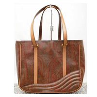 Etro Paisley Waves Tote Bag-Bags-Etro-Tan/wine-JustGorgeousStudio.com
