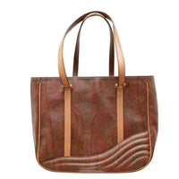 Etro Paisley Waves Tote Bag-Bags-Etro-Tan/wine-JustGorgeousStudio.com