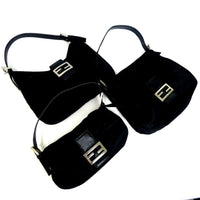 Fendi Black Monogram Logo Baguette-Bags-Fendi-Black-Large-JustGorgeousStudio.com