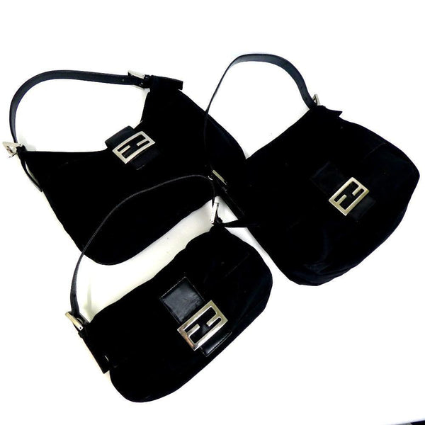 Authentic Fendi Baguette Pouch Purse Wristlet | Authentic Bags Only Black / Large