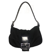 Fendi Black Monogram Logo Baguette-Bags-Fendi-Black-Small-JustGorgeousStudio.com