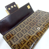 Fendi Zucca Logo Clutch Wallet + Box-Wallets & Clutches-Fendi-Beige/Tan-JustGorgeousStudio.com