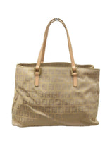 Fendi Zucca Pattern Hand Tote Beige-Bags-Fendi-Beige/Tan-JustGorgeousStudio.com