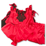 Frederick's of Hollywood 3 Piece Set-Clothing, Shoes & Accessories-Frederick's of Hollywood-Small-Black/red-JustGorgeousStudio.com