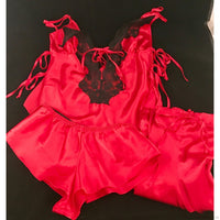 Frederick's of Hollywood 3 Piece Set-Clothing, Shoes & Accessories-Frederick's of Hollywood-Small-Black/red-JustGorgeousStudio.com