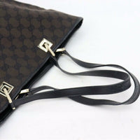Gucci Brown GG Logo Hobo Bucket Shoulder Tote Bag-Bags-Gucci-Brown-JustGorgeousStudio.com