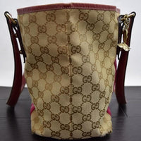 Gucci Charm Monogram GG Tote-Bags-Gucci-Brown/fuschia-JustGorgeousStudio.com