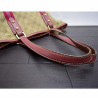 Gucci Charm Monogram GG Tote-Bags-Gucci-Brown/fuschia-JustGorgeousStudio.com