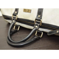 Gucci Exclusive Limited Edition Joy 223982 White & Black Supreme Canvas Boston Bag-Bags-Gucci-White/black-JustGorgeousStudio.com