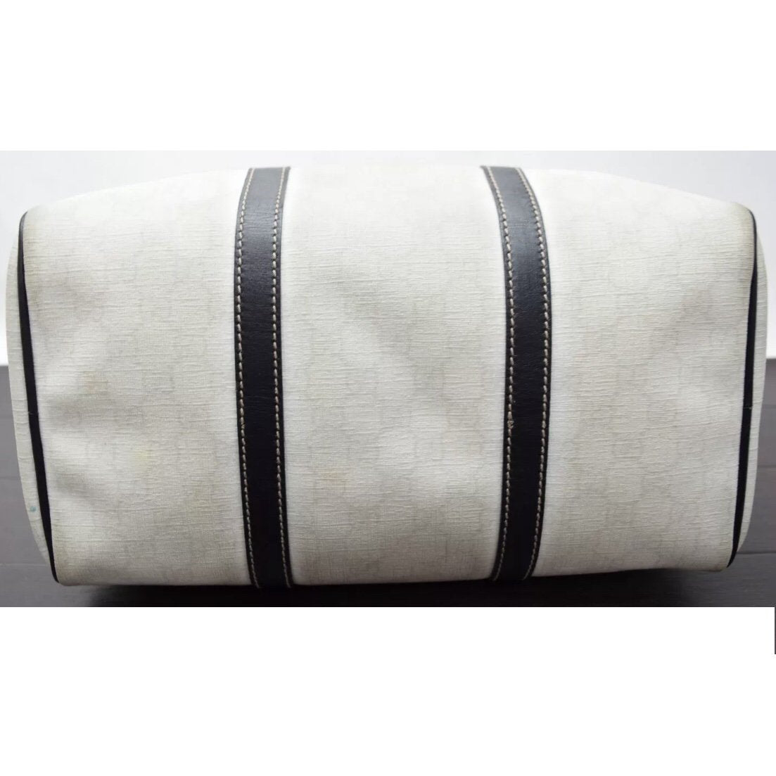 Gucci Exclusive Limited Edition Joy White & Black Supreme Canvas Boston Bag