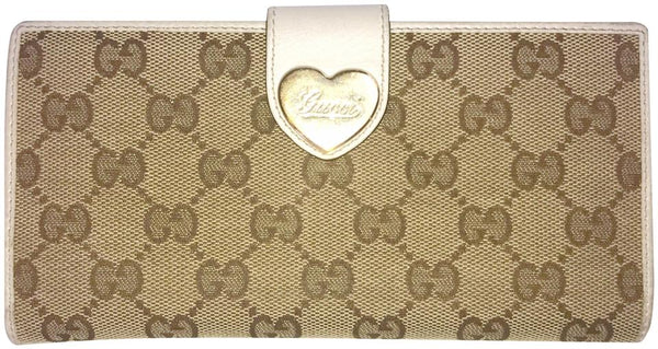 Gucci Heart GG Long Wallet-Wallets & Clutches-Gucci-Creme/gold/beige-JustGorgeousStudio.com