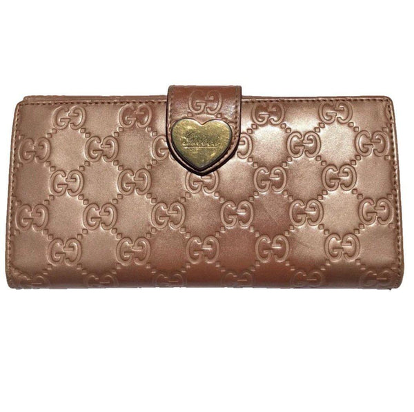 Gucci Heart Guccissima Long Wallet-Wallets & Clutches-Gucci-Blush/peach/pink/gold/beige-JustGorgeousStudio.com