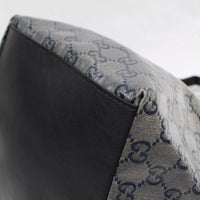 Gucci Monogram GG Tote with Web Handles-Bags-Gucci-Navy/Silver-JustGorgeousStudio.com