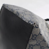Gucci Monogram GG Tote with Web Handles-Bags-Gucci-Navy/Silver-JustGorgeousStudio.com